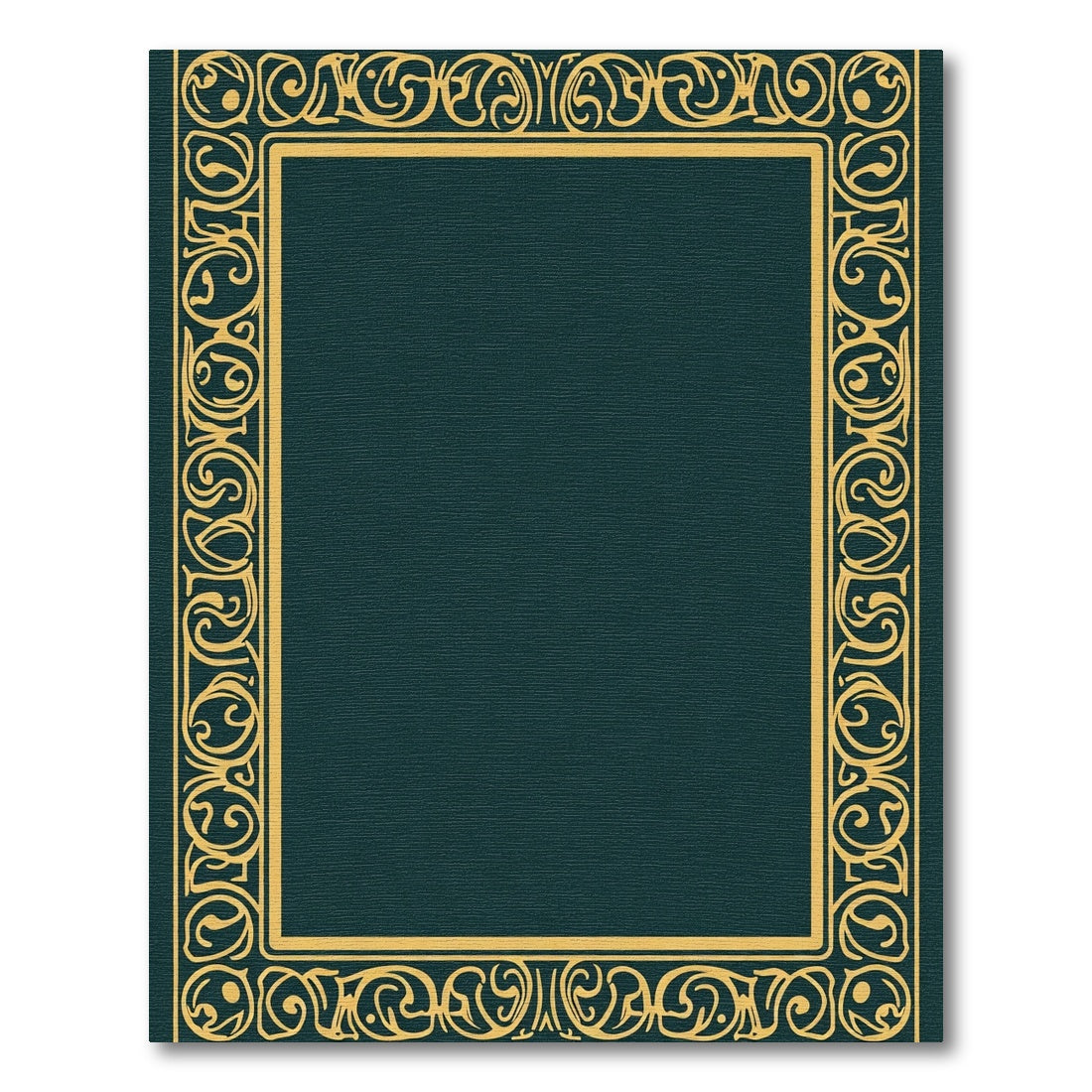 Elegant Gold Swirl Border Rug