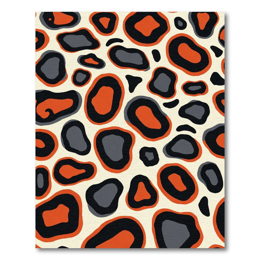 Bold Orange Black Gray Spots Rug