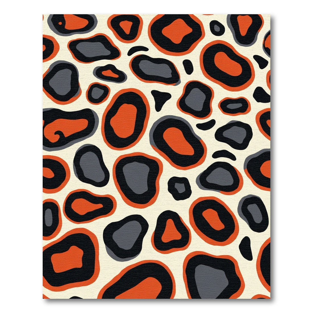 Bold Orange Black Gray Spots Rug