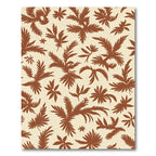 Brown Fern Frond Tropical Scatter Rug
