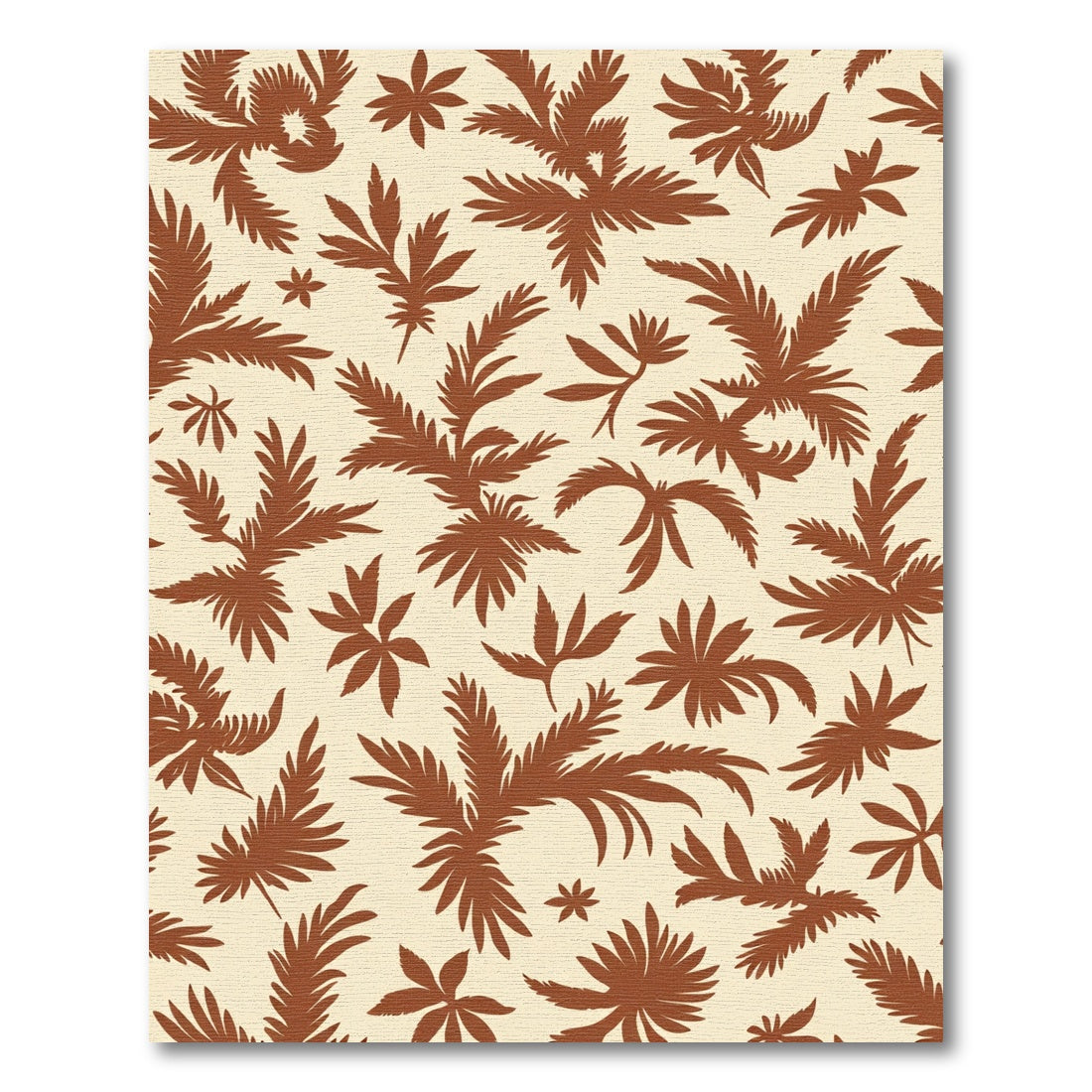 Brown Fern Frond Tropical Scatter Rug
