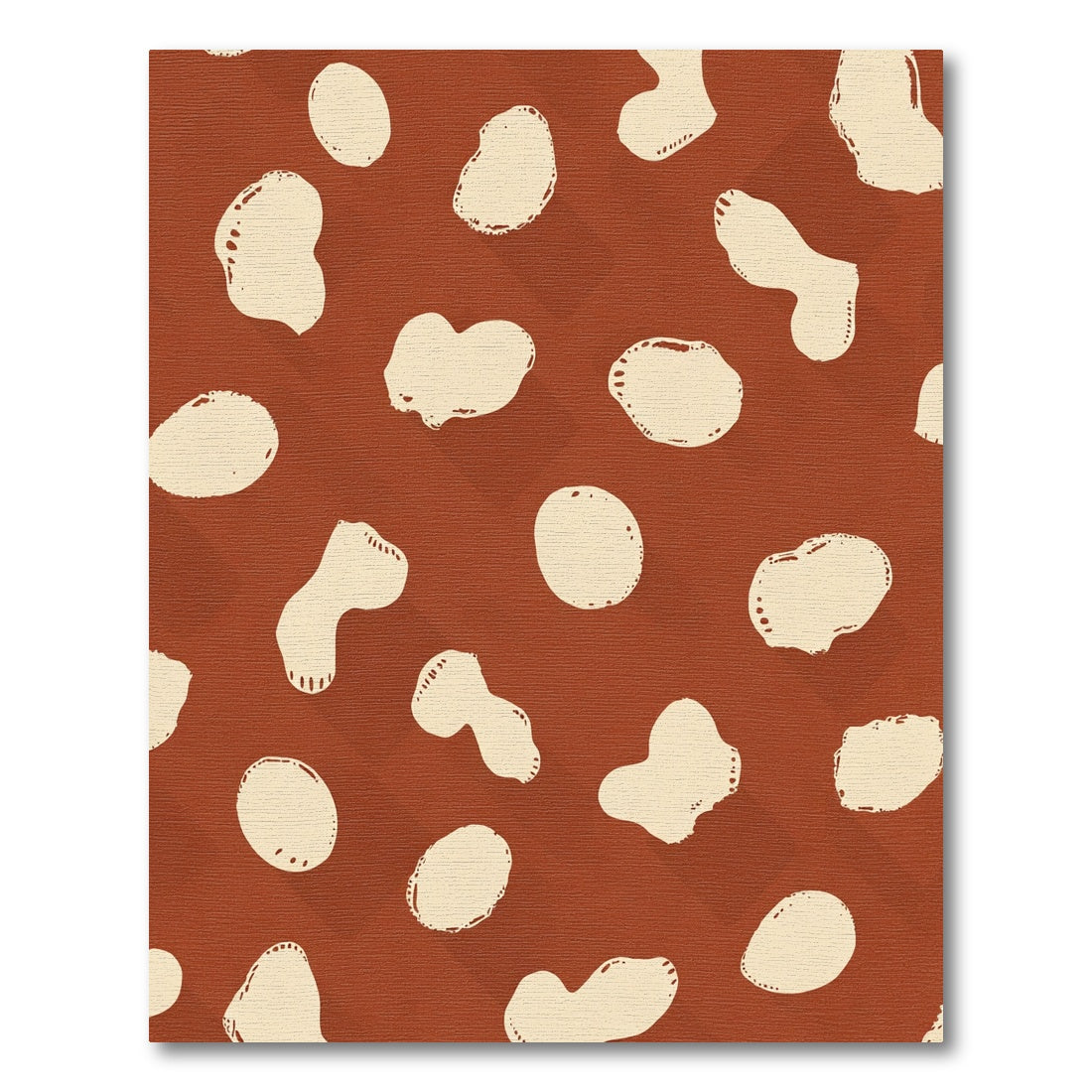 Rust Cream Organic Blob Flow Rug
