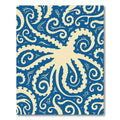 Cream Octopus Blue Swirls Rug
