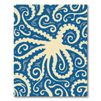 Cream Octopus Blue Swirls Rug