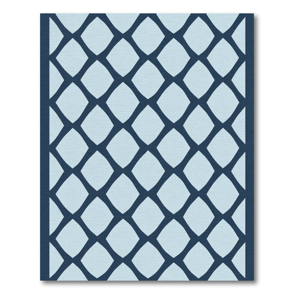 Navy Blue Diamond Lattice Rug