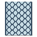 Navy Blue Diamond Lattice Rug
