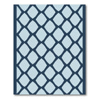 Navy Blue Diamond Lattice Rug