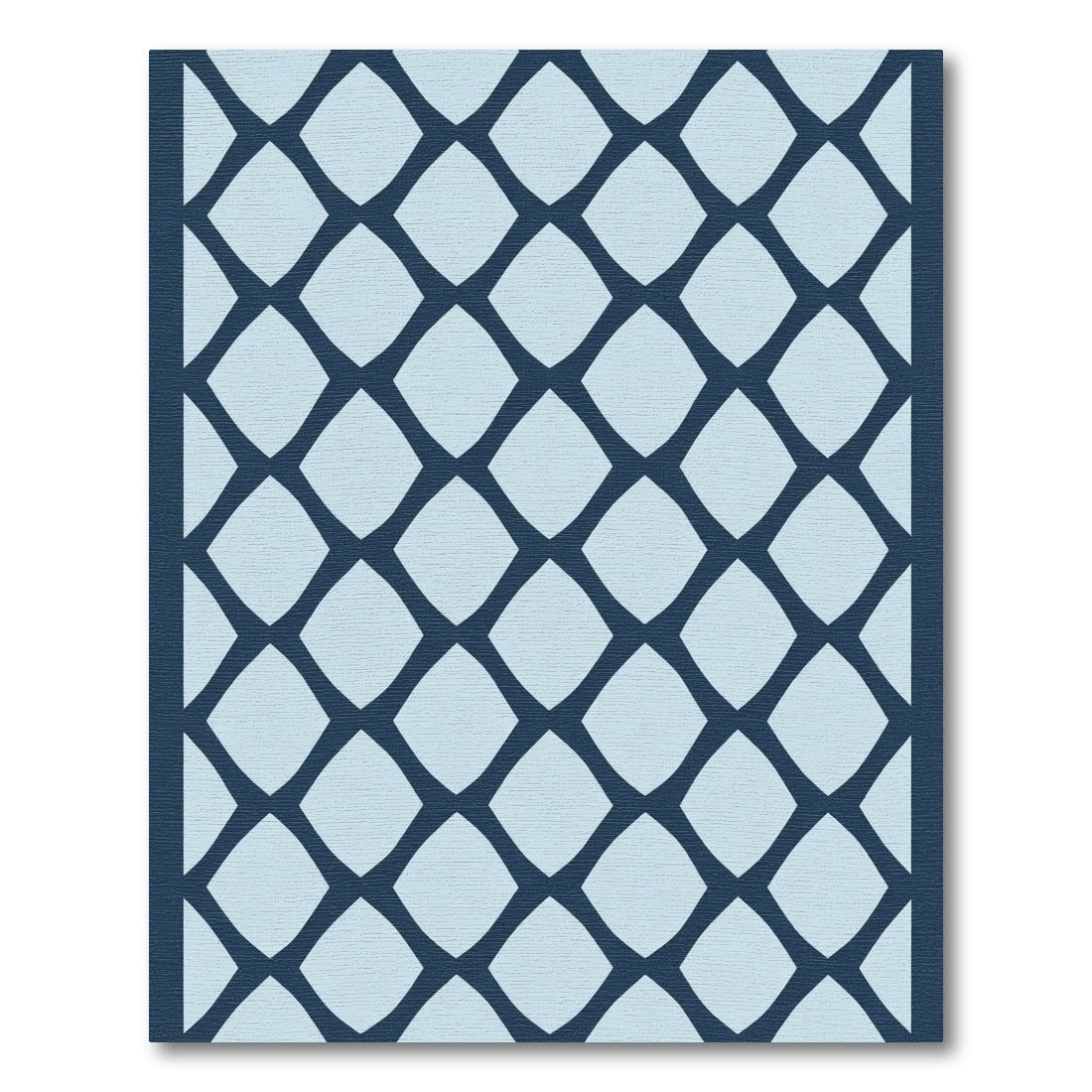 Navy Blue Diamond Lattice Rug