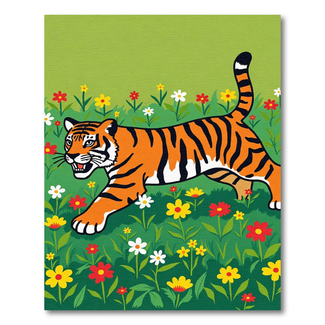 Bold Tiger Orange Striped Meadow Rug