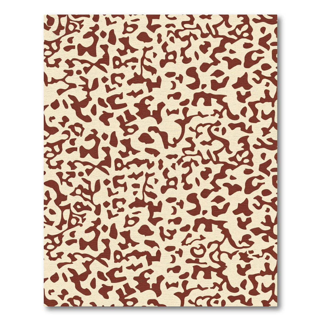 Abstract Burgundy Organic Cream Form Rug