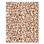 Abstract Burgundy Organic Cream Form Rug