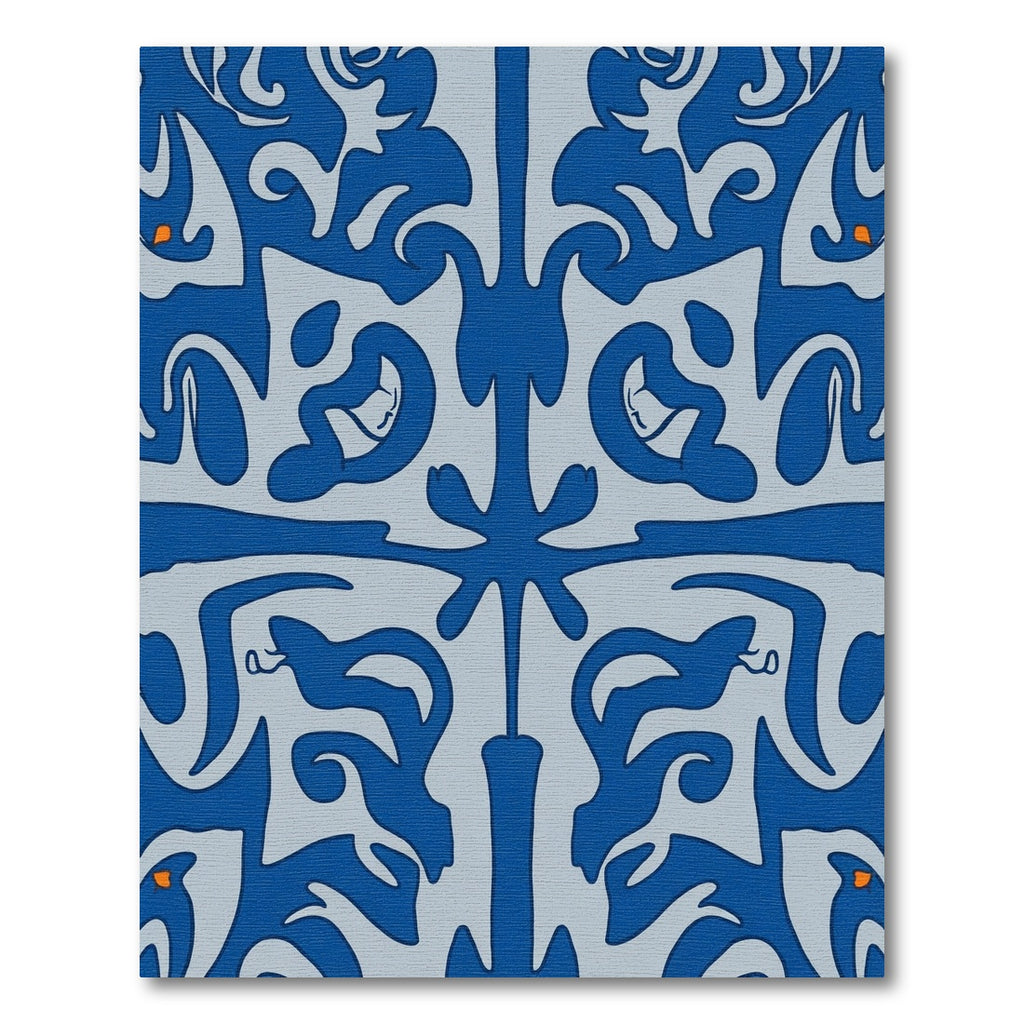Navy Blue Abstract Organic Swirl Rug