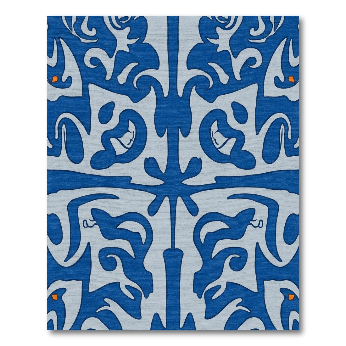 Navy Blue Abstract Organic Swirl Rug