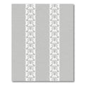 White Scrollwork on Gray Background Rug
