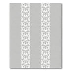White Scrollwork on Gray Background Rug