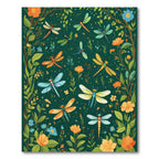 Whimsical Dragonfly Floral Garden Rug