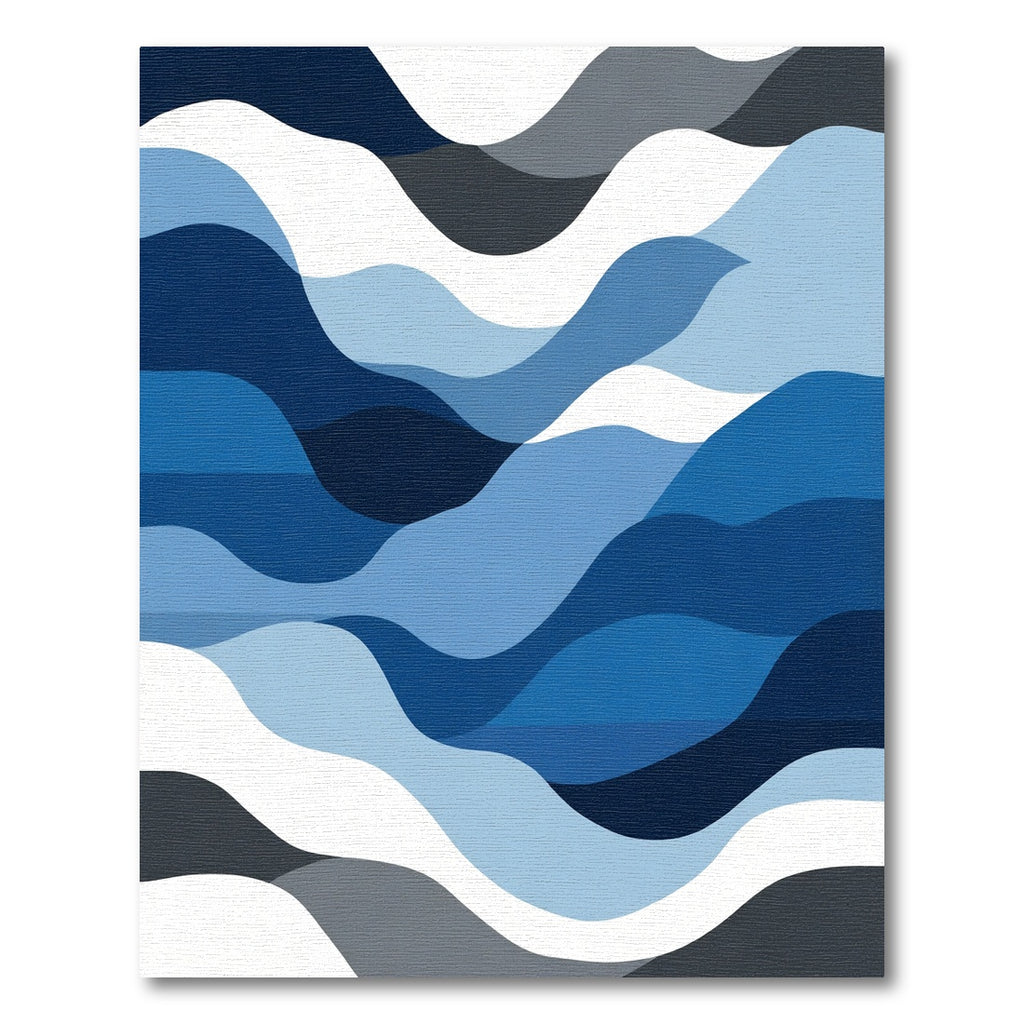 Oceanic Blue Layers Flowing Rug