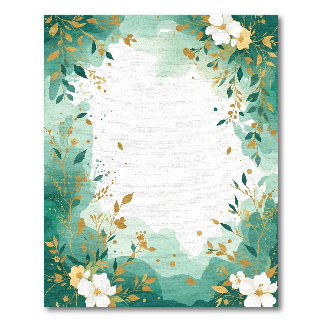 Emerald Garden floral botanical foliage Rug