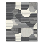 Midcentury Modern Gray Abstract Shapes Rug
