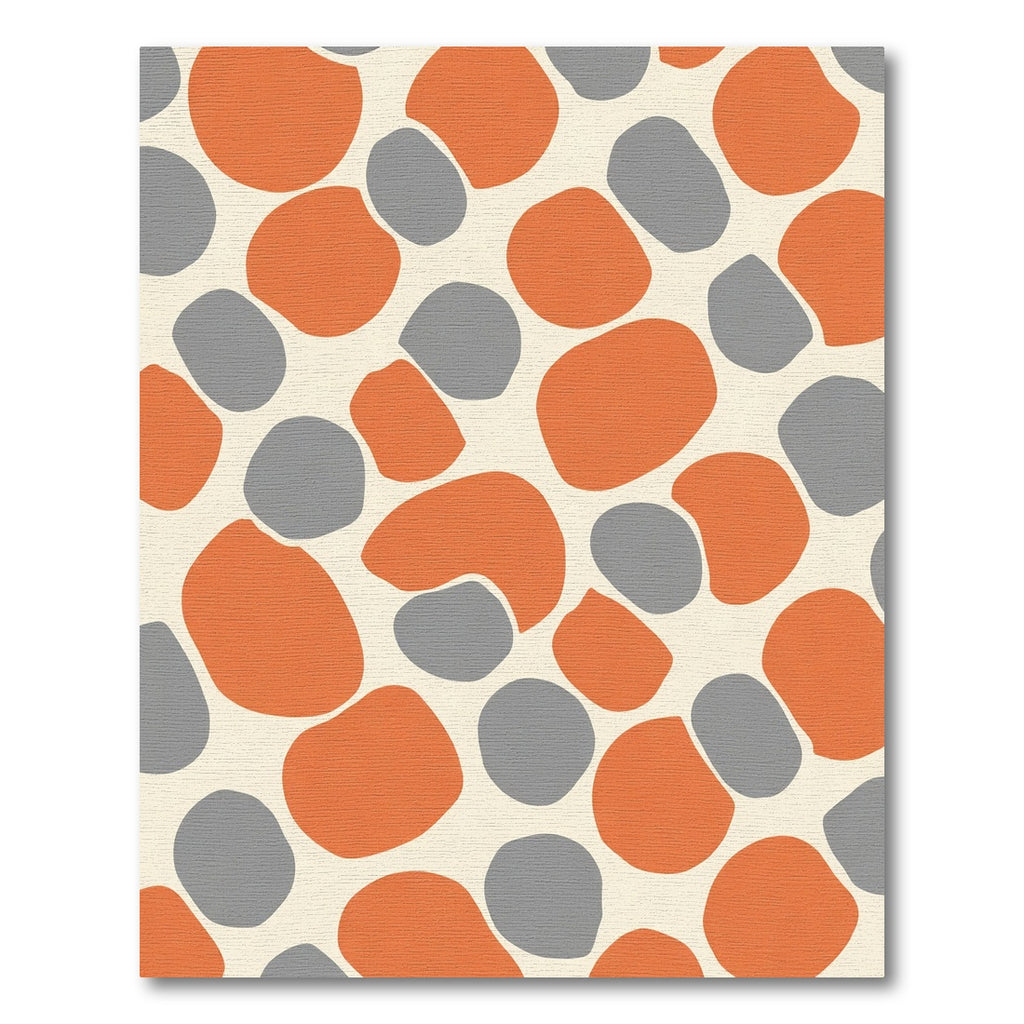Organic Orange Gray Pebble Arrangement Rug