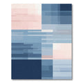 Soft Pink Blue Geometric Block Rug