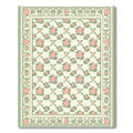 Pink Rose Lattice Garden Border Rug