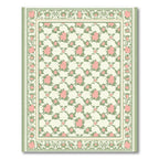 Pink Rose Lattice Garden Border Rug