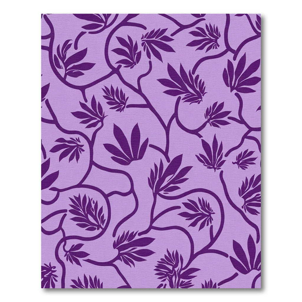 Purple Lilac Botanical Vine Scroll Rug