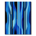 Abstract Blue Fluid Stripe Rug
