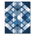 Cool Blue Geometric Diamond Rug