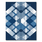 Cool Blue Geometric Diamond Rug