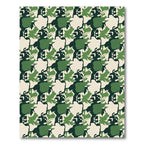 Green Leaf Abstract Organic Texture Rug