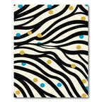 Black Golden Blue Polka Dot Waves Rug