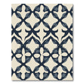 Indigo Blue Quatrefoil Lattice Rug