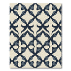 Indigo Blue Quatrefoil Lattice Rug