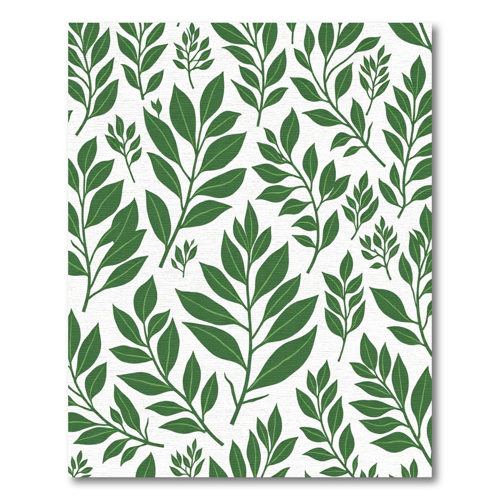 Vibrant Deep Green Leafy Branches Rug