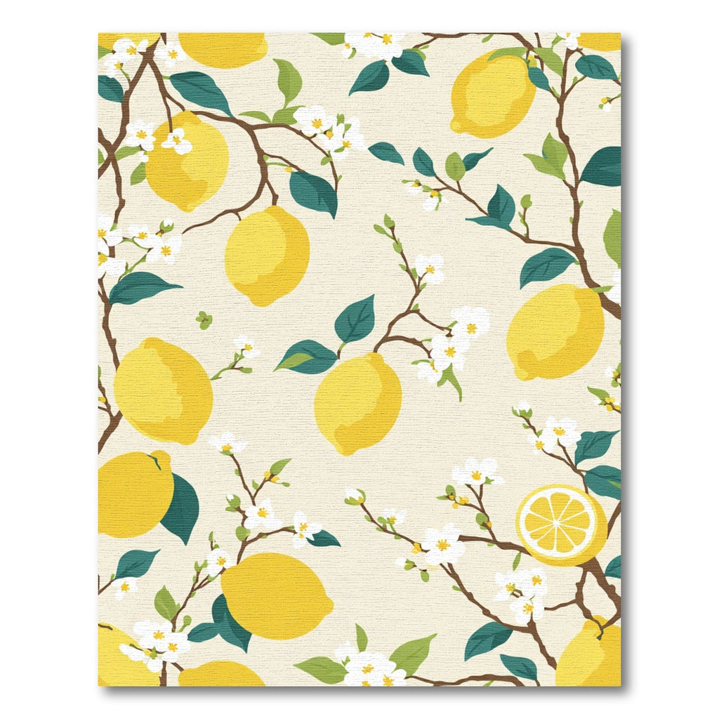 Yellow Lemon Blossom Branch Arrangement Rug