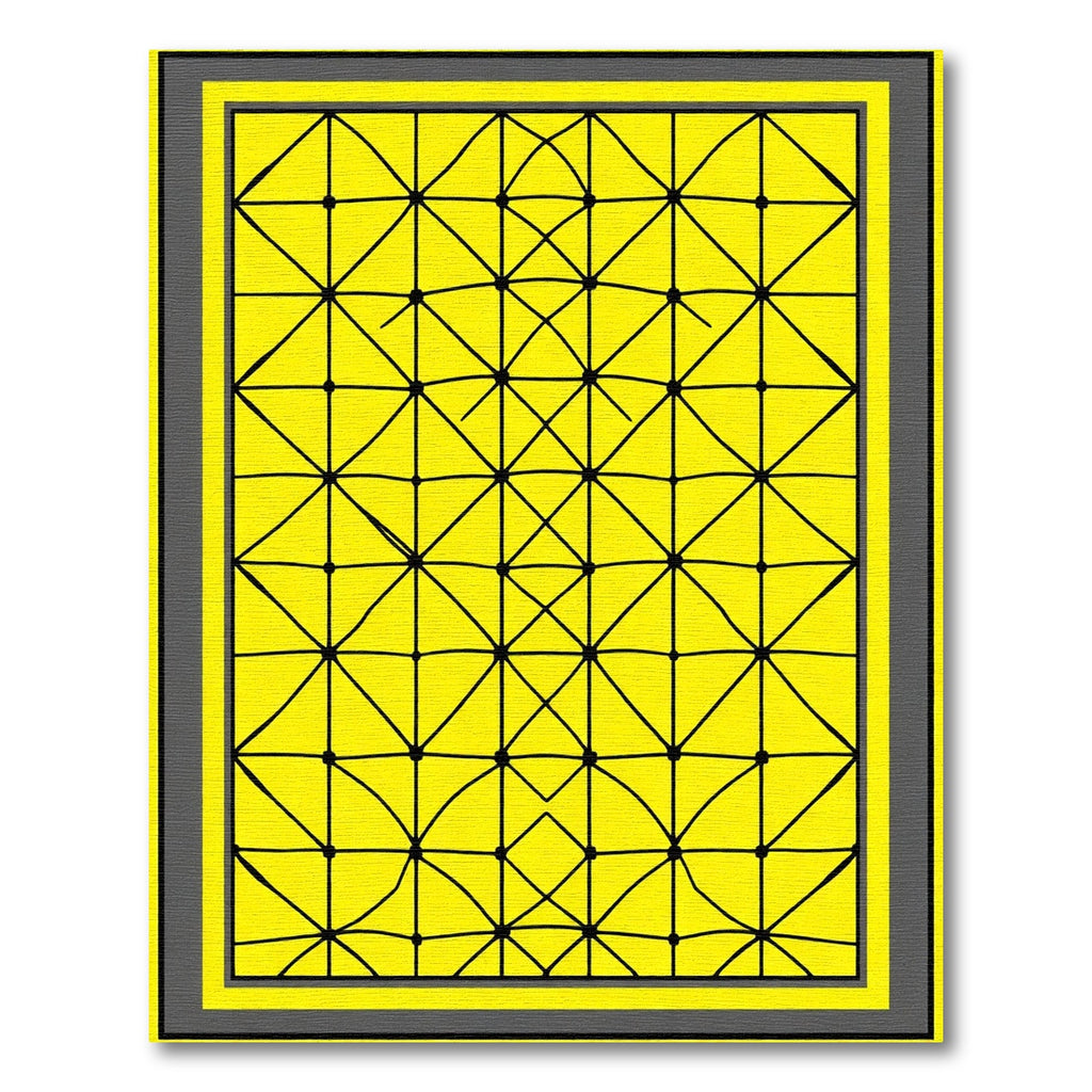 Bold Yellow Geometric Net Rug