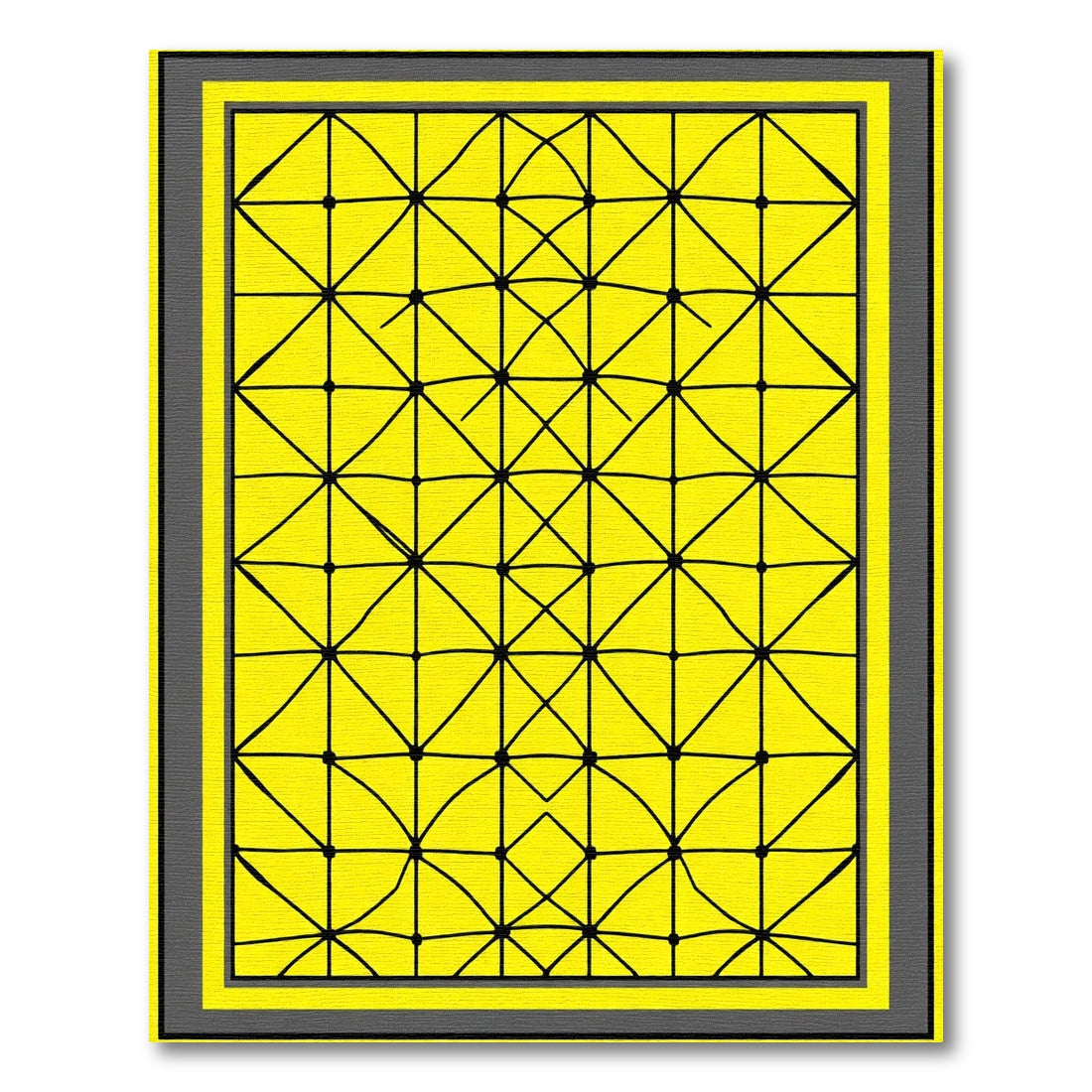 Bold Yellow Geometric Net Rug