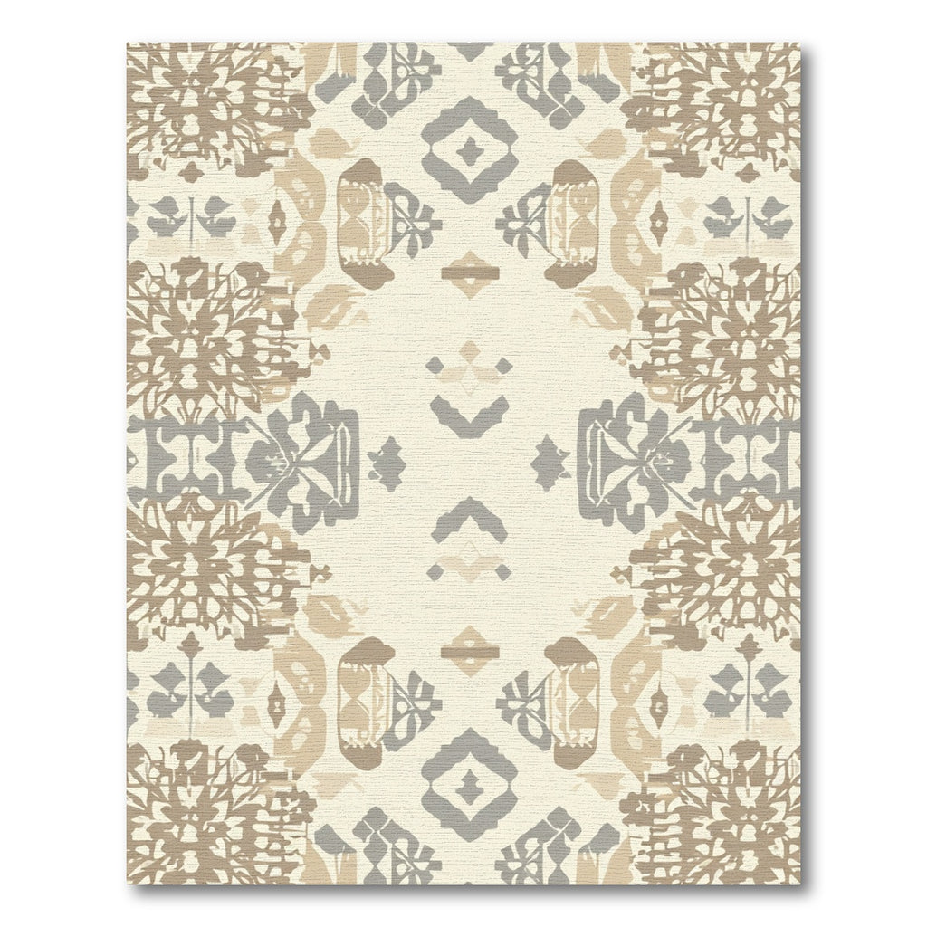 Neutral Earthy Tone Tribal Medallion Layout Rug