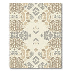 Neutral Earthy Tone Tribal Medallion Layout Rug