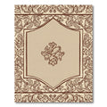 Ornate Brown Floral Scrollwork Rug