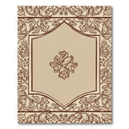 Ornate Brown Floral Scrollwork Rug