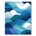 Modern Blue Ocean Wave Abstract Rug