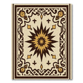 Brown Gold Centered Star Border Rug