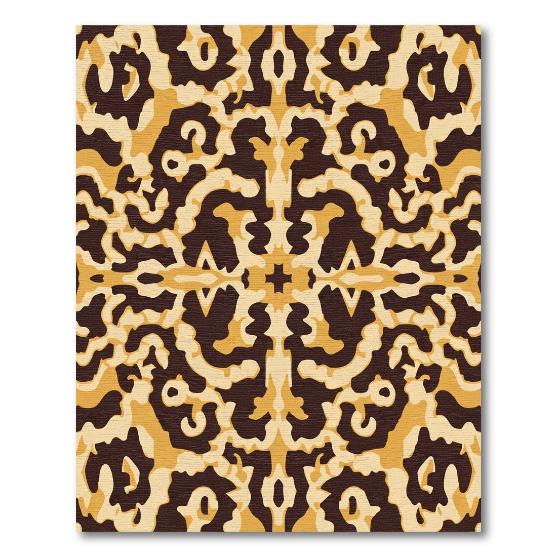Rich Ochre Baroque Ornamental Rug