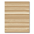 Tan Striped Geometric Tribal Rug