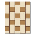 Terracotta Cream Rectangular Grid Rug