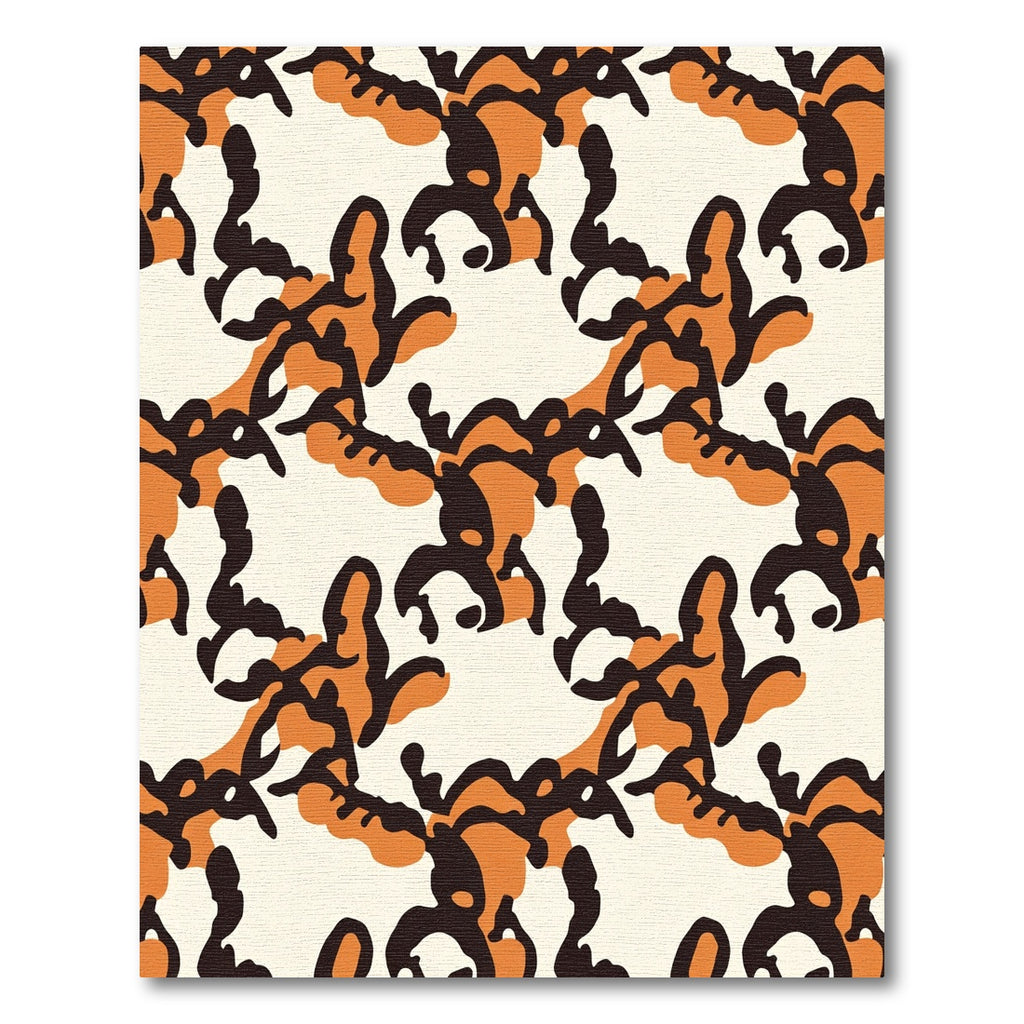 Bold Orange Black Abstract Organic Rug