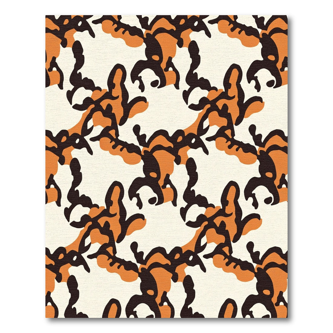 Bold Orange Black Abstract Organic Rug